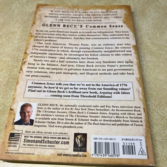 New York Times Bestselling Author - Glenn Beck's Common Sense: Book - 167 Pages - Picture 2 of 3